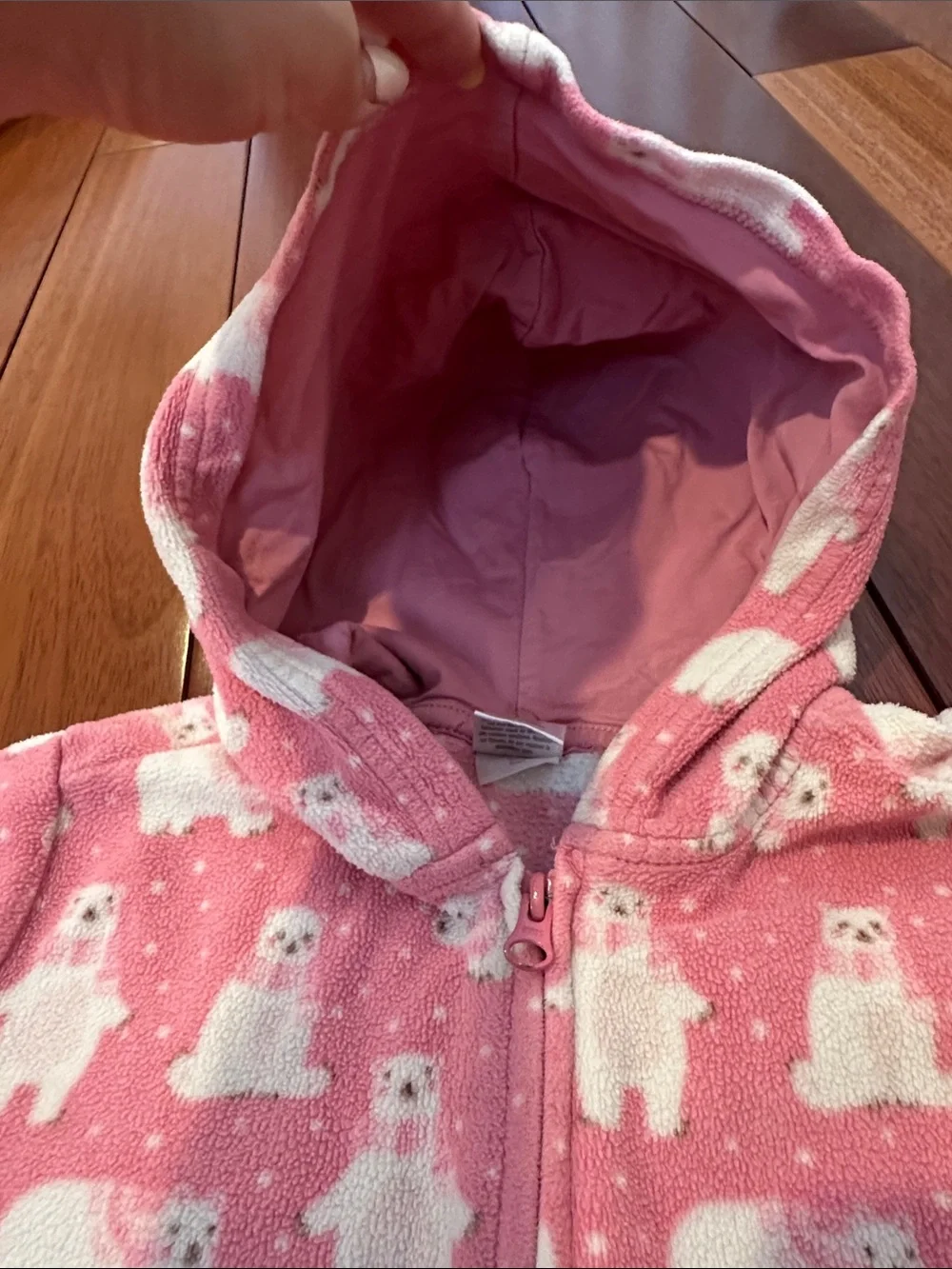 Girls polar bear fleece sweater jacket